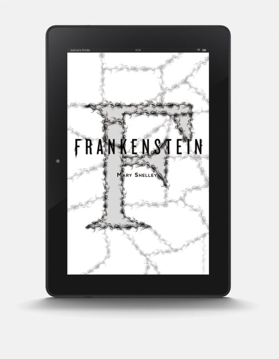 Frankenstein eBook Cover in Black and White