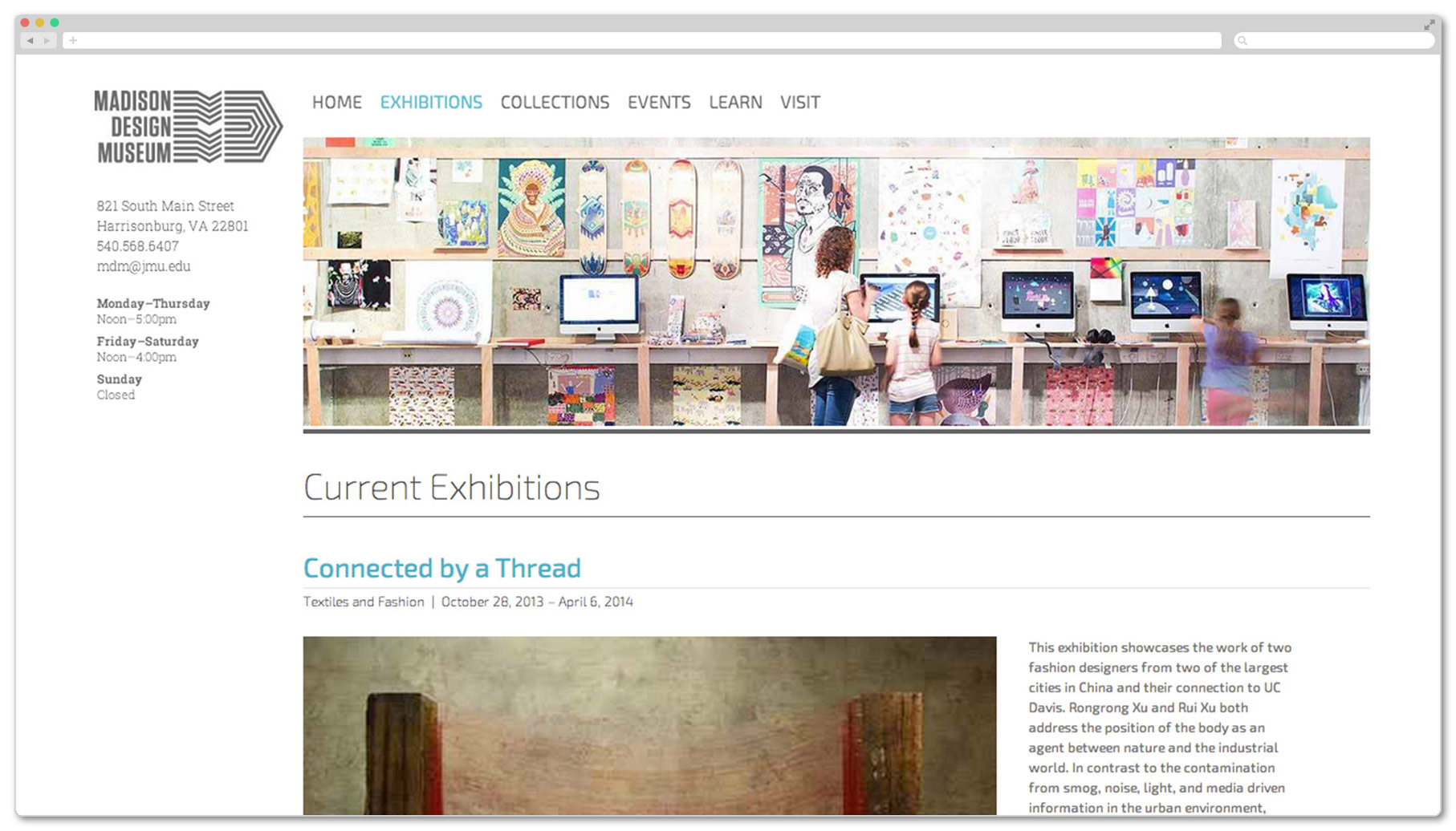 Exhibitions Landing Page Design