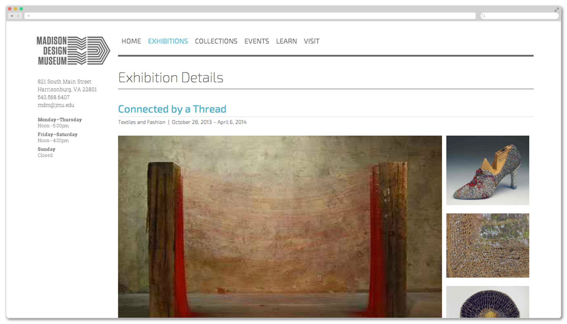 Exhibitions Details Page Design