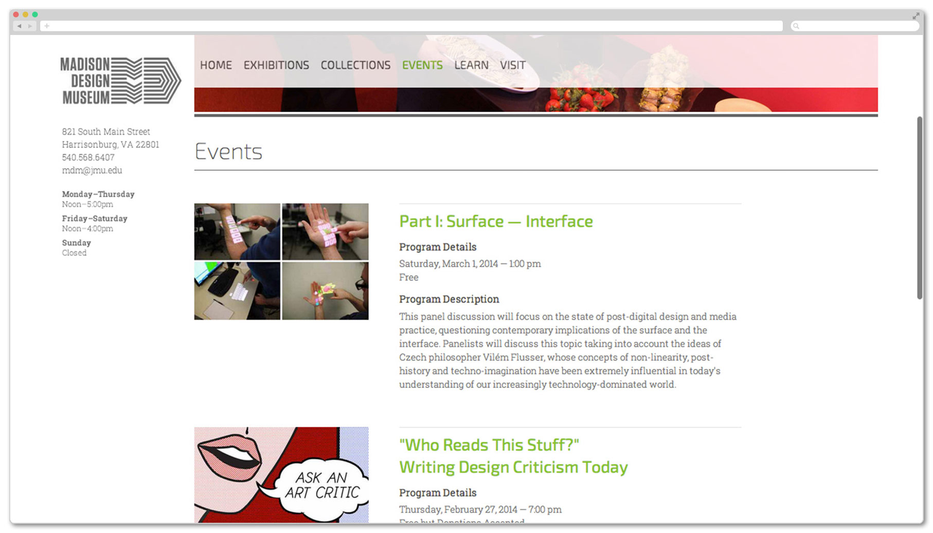 Events Landing Page Design