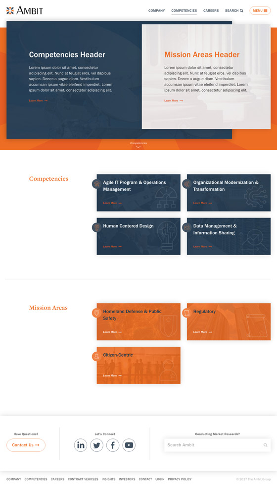 Competencies Page High-Fidelity Wireframe