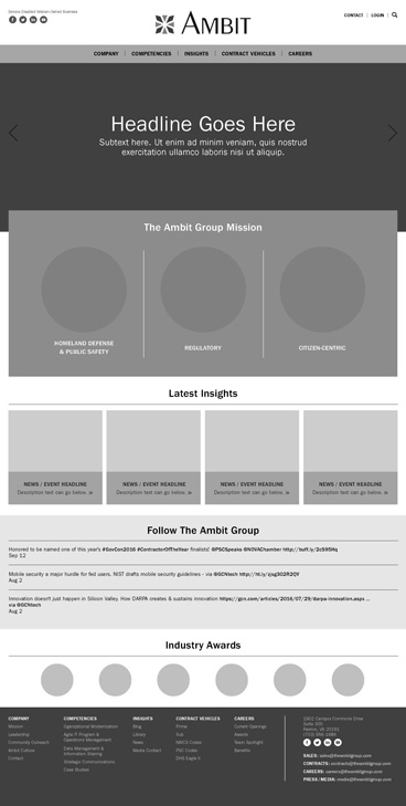 Home Page Low-Fidelity Wireframe, Round 1 Version 2