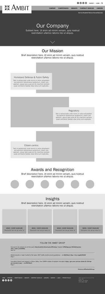 Home Page Low-Fidelity Wireframe, Round 1 Version 3