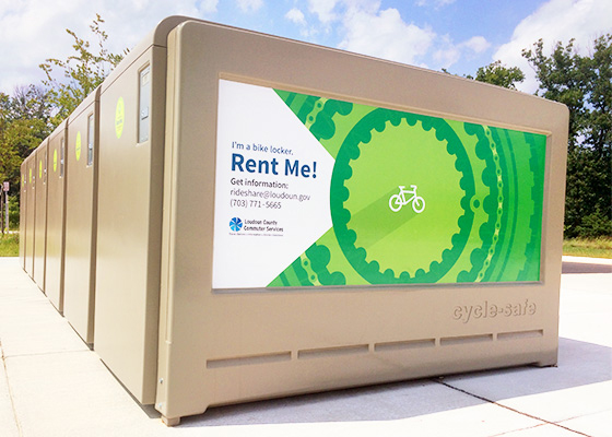 Medium Green Bike Locker Decal on the Locker