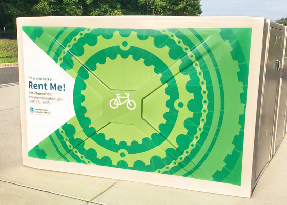 Large Green Bike Locker Decal on the Locker