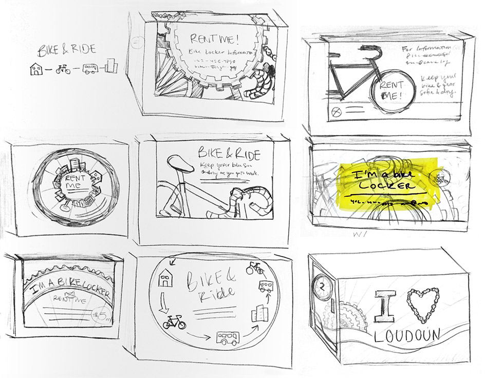 Bike Locker Decal Sketches