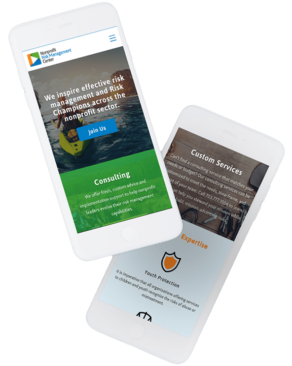 NRMC's website displayed on mobile devices