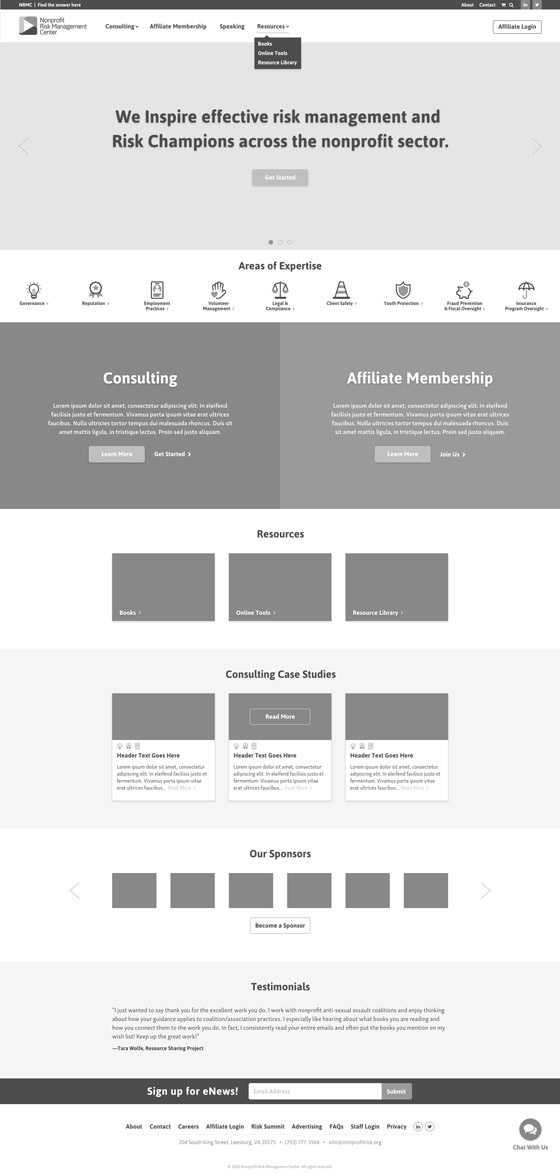Home Page Mid-Fidelity Wireframe